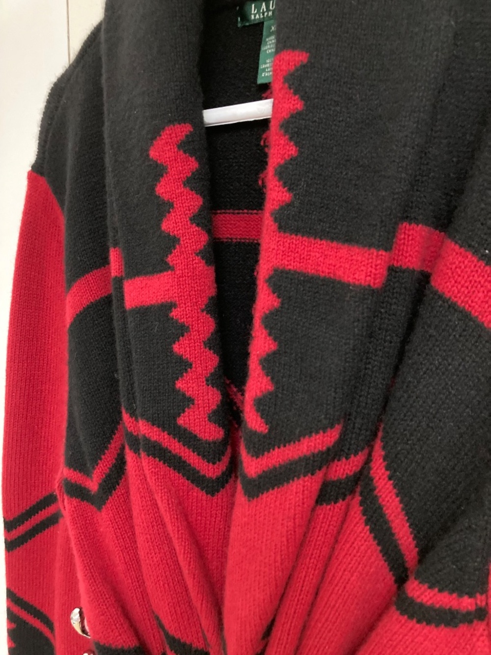Ralph Lauren women’s (or could be men’s) lambswool belted cardigan Aztec sweater - Picture 2 of 6